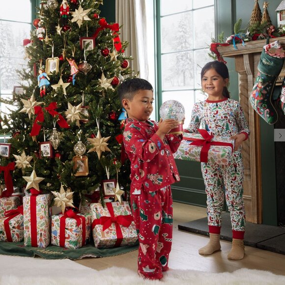 Pottery Barn Rifle Paper Co. Gingerbread Cookie Flannel Pajama Set Size 6 - Picture 3 of 9